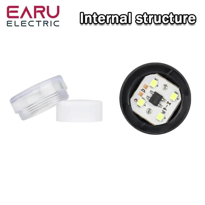 EARU 22MM Panneau LED, voyant électronique, lampe de signalisation, AC DC 12V 24V 110V 220V 380V Rouge Vert Jaune Bleu Blanc