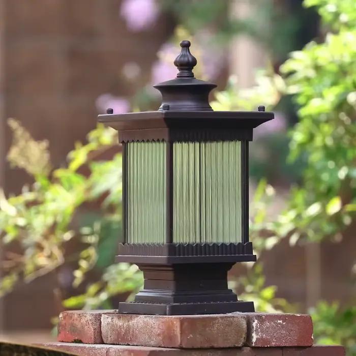 Pilier extérieur lampe applique porte lampadaire étanche extérieur noir boule ronde jardin cour pilier éclairage