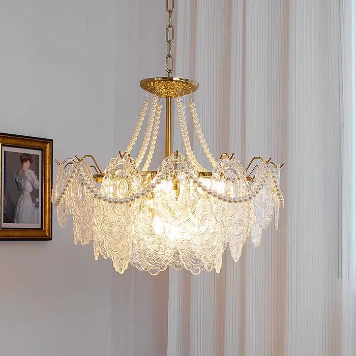 Plafonnier LED en Verre Transparent au Design Français Moderne