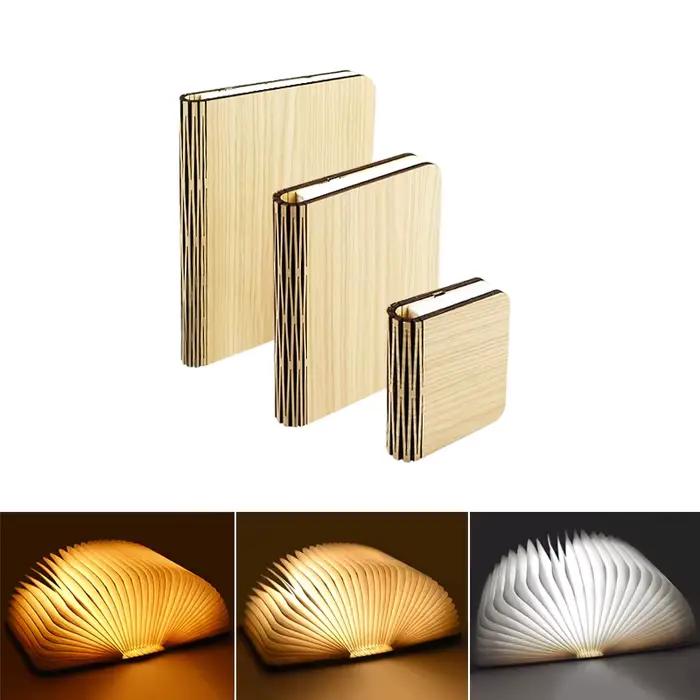 Lampe de livre pliable LED rechargeable, lumière de nuit 3 couleurs, cadeau d'anniversaire, lampe de table lumineuse, lampe de chevet, lumière d'ambiance