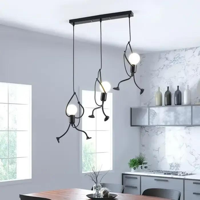 Lustre rétro en fer forgé