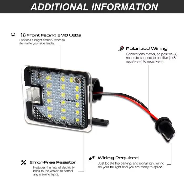 Lumière LED sous le rétroviseur latéral, pour Ford Focus 3 Escape 3 Mondeo 4 5 Kuga 1 2 Galaxy 2 C Max S Max, lampes de courtoisie de voiture
