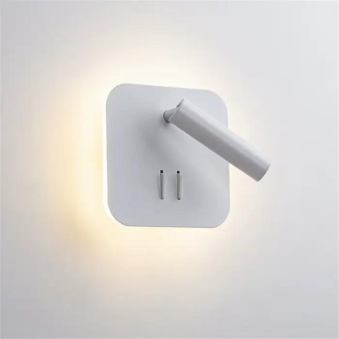Applique murale à LED avec interrupteur, Angle d'éclairage réglable, en fer, aluminium et acrylique, idéal pour une chambre à coucher ou une lecture, AC90-260V