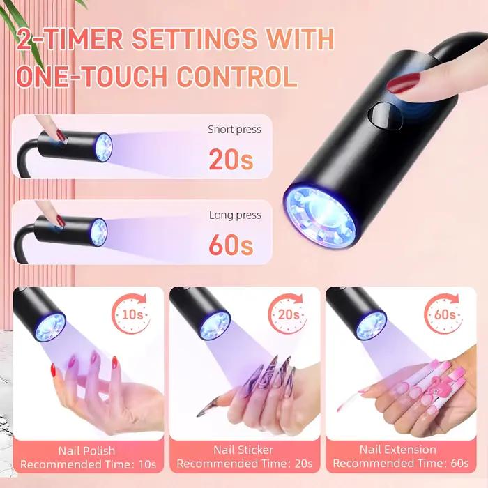 Lampes à ongles LED 3W lampe à col de cygne Flexible séchage rapide manucure sèche Gel vernis polymérisation lumière pour ongles en Gel
