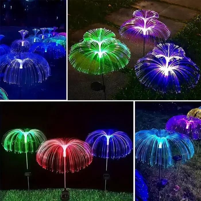 Lampes solaires LED pour pelouse à fibres optiques