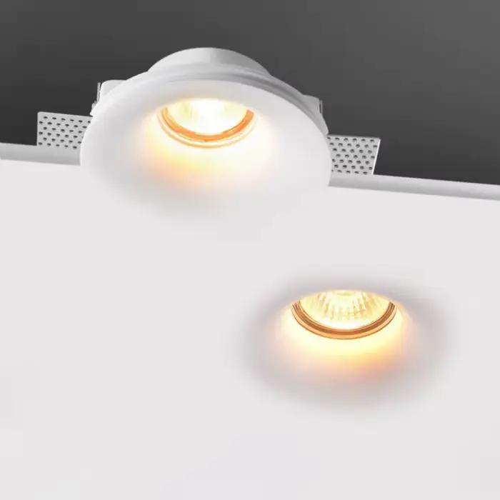 Spot LED encastré en plâtre sans lampe principale, pour plafond, salon, usage domestique, anti-éblouissement, rond ou carré, downlight