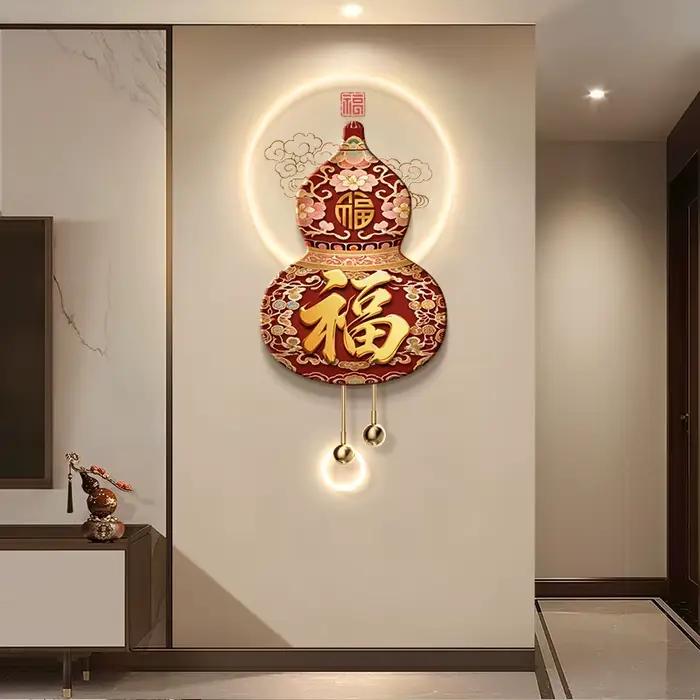 Décoration de la maison moderne mur LED lumière pour entrée salon fond couloir bonne chance suspendus peinture Lustre Mural lampe