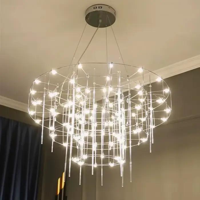 Lustre de luxe en acier inoxydable