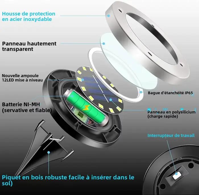 Lampes solaires modernes étanches avec 12 LED pour jardins et extérieurs occasions spéciales femmes hommes
