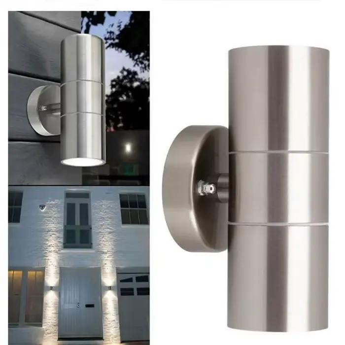 Applique Murale LED à Détecteur de Mouvement en Acier Inoxydable, Luminaire Décoratif d'Extérieur, Idéal pour un Jardin ou une Cour, GU10