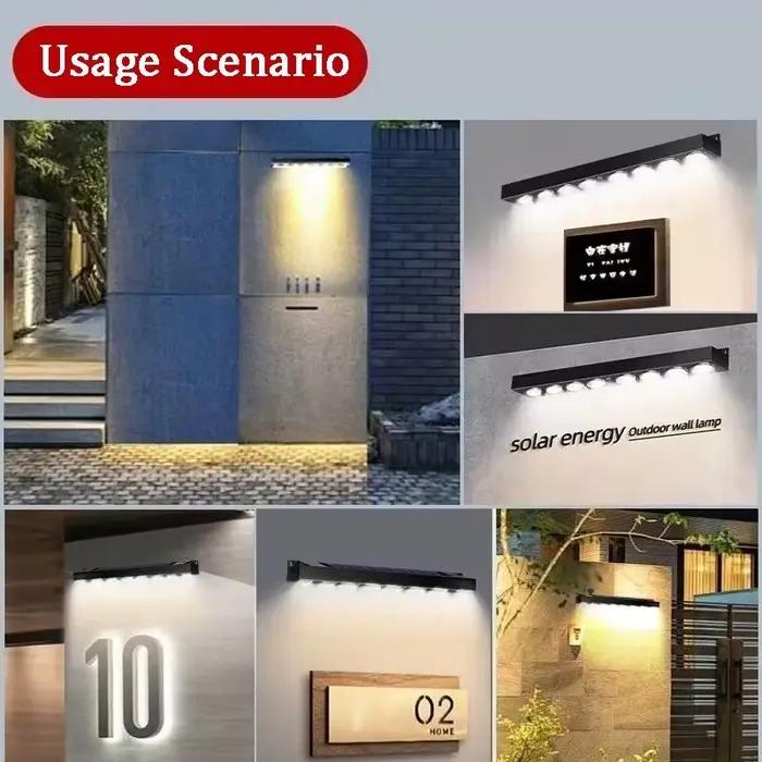 Lampes murales solaires d'extérieur, lampes d'adresse alimentées par l'énergie solaire, éclairage solaire pour clôture, allée, jardin, cour, patio, balcon