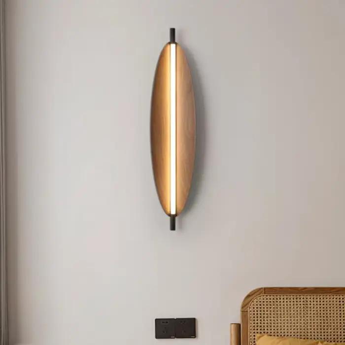 Thula applique nordique longue lampe minimaliste salon japonais grain de bois chambre chevet escalier couloir
