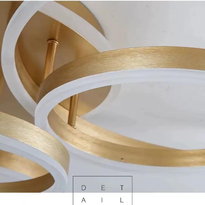 Lampe suspendue LED moderne noire et dorée