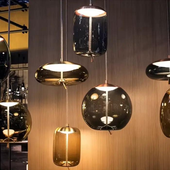 Moderne minimaliste verre pendentif LED lumière cuisine suspendu lustre pour salle à manger salon chambre Bar café décor éclairage