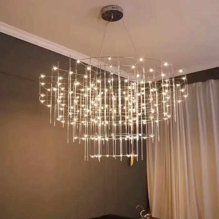 Lustre de luxe en acier inoxydable