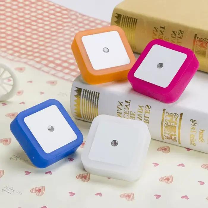 Mini veilleuse LED prise ue/US/UK capteur de lumière forme carrée lampe de nuit pour chambre d'enfant