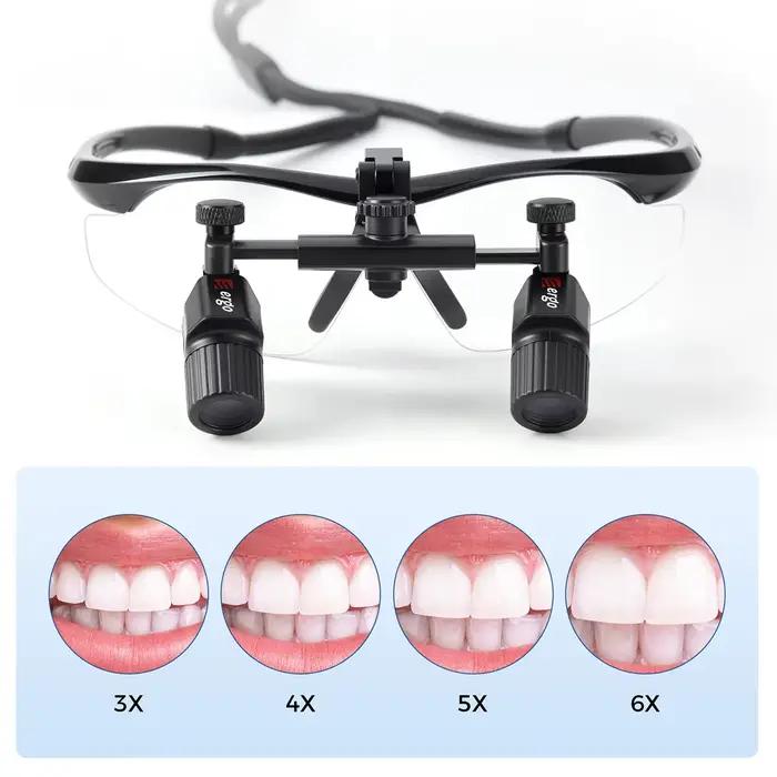 Loupe dentaire 3X 4X 5X Loupe dentaire 5W phare sans fil lampe chirurgicale aimant batterie binoculaire ergonomique dentiste Loupe Dent
