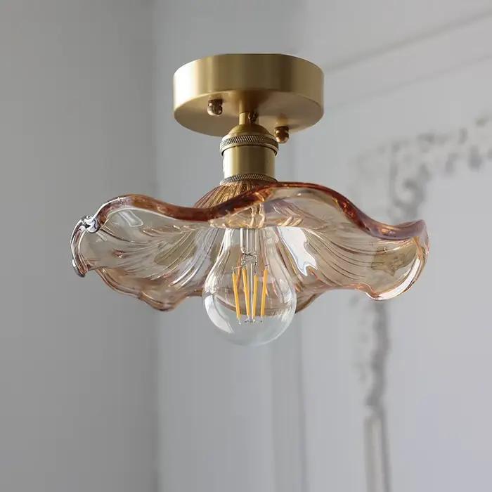 Lampe plafonnier nordique LED moderne en bronze et verre pour cuisine salle à manger chambre entrée étude