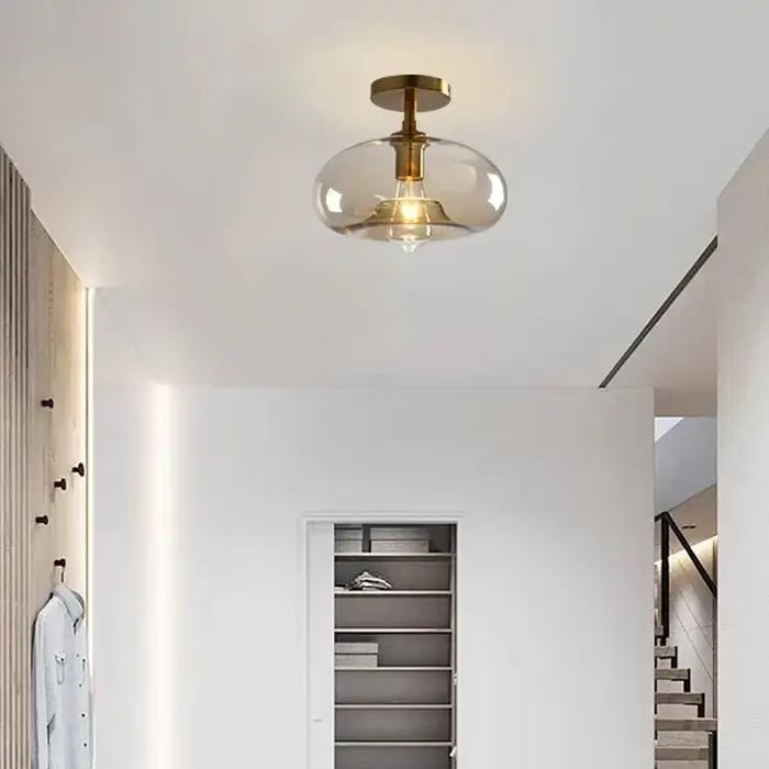 Plafonnier LED moderne en verre style minimaliste pour vestiaire balcon chambre à coucher salle à manger éclairage de couloir lampe d'intérieur adaptable à différentes occasions