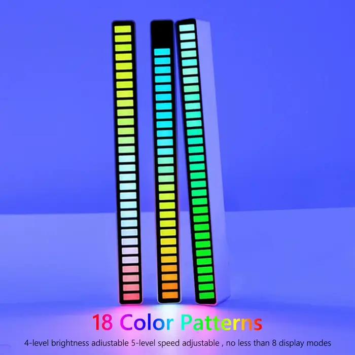 Bande lumineuse LED activée par le rythme de la musique, barre lumineuse RGB pour voiture, lampe d'ambiance, décoration de fête