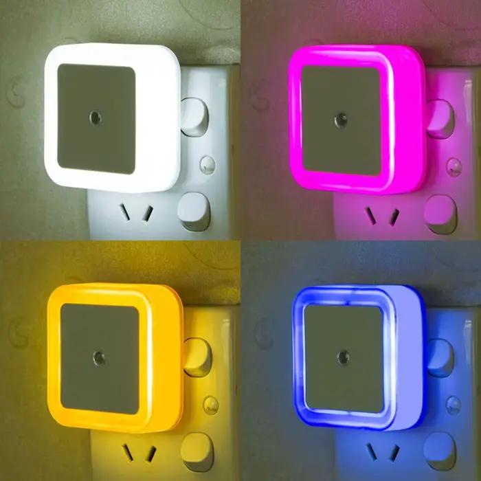 Mini veilleuse LED prise ue/US/UK capteur de lumière forme carrée lampe de nuit pour chambre d'enfant