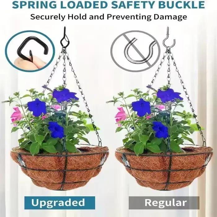 Crochets de sécurité anti-chute, crochets carrés robustes avec boucles, suspension anti-chute robuste avec boucles pour lampe à cordes bonsaï