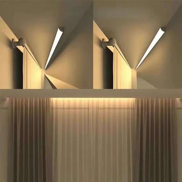 Lampe en forme de V en aluminium profilé pour éclairage intérieur mural plafond coin décoratif LED 90 degrés avec couleurs émission variées pour usage domestique et professionnel