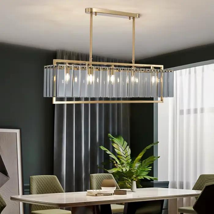 Plafonnier LED suspendu en cristal K9 design moderne luminaire décoratif intérieur pour salon hôtel restaurant élégance contemporaine ambiance relaxante