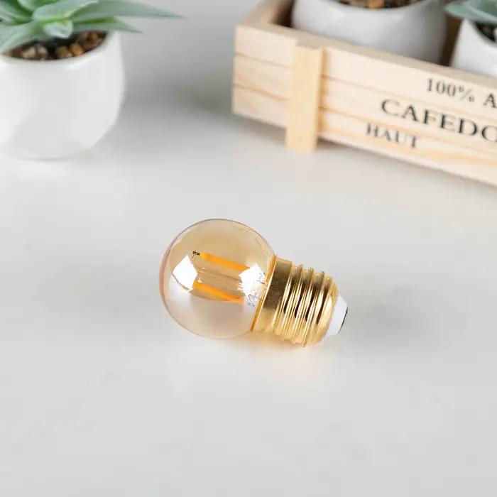 GANRILAND Lot de 15 Ampoule LED E27 1W G40 Globe Clair Ambre  Blanc chaud 2200K Lamp 360 degrés 220V-240V Équivalent Incandescence 10W Dimmable pour G40 Extérieur Chaîne Guirlande Lumineuse [Classe én