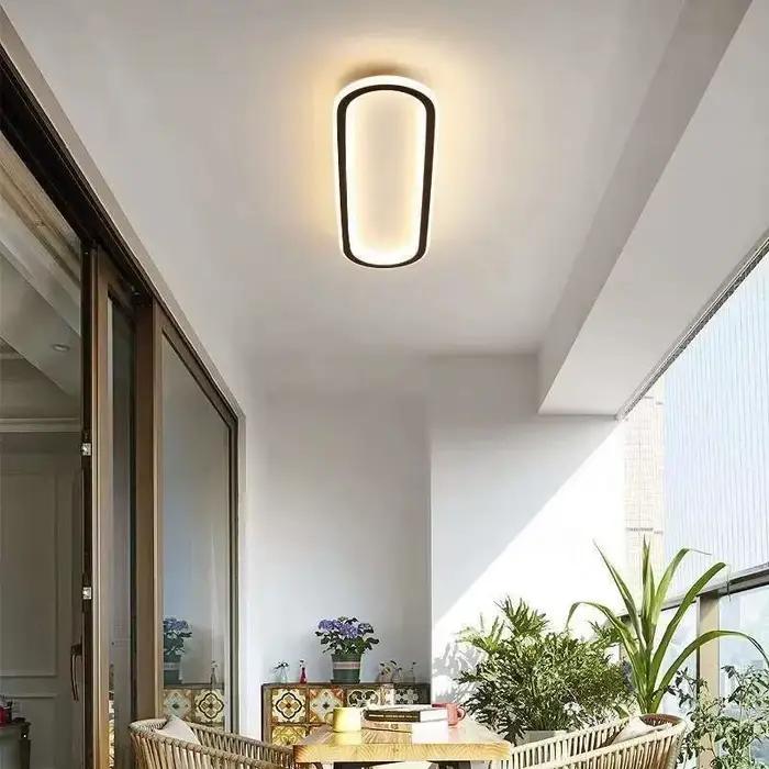 Longue bande LED plafonniers moderne simple couloir allée balcon vestiaire chambre porche lampe maison intérieur décoration éclairage lampes blanc chaud froid bleu ciel rouge