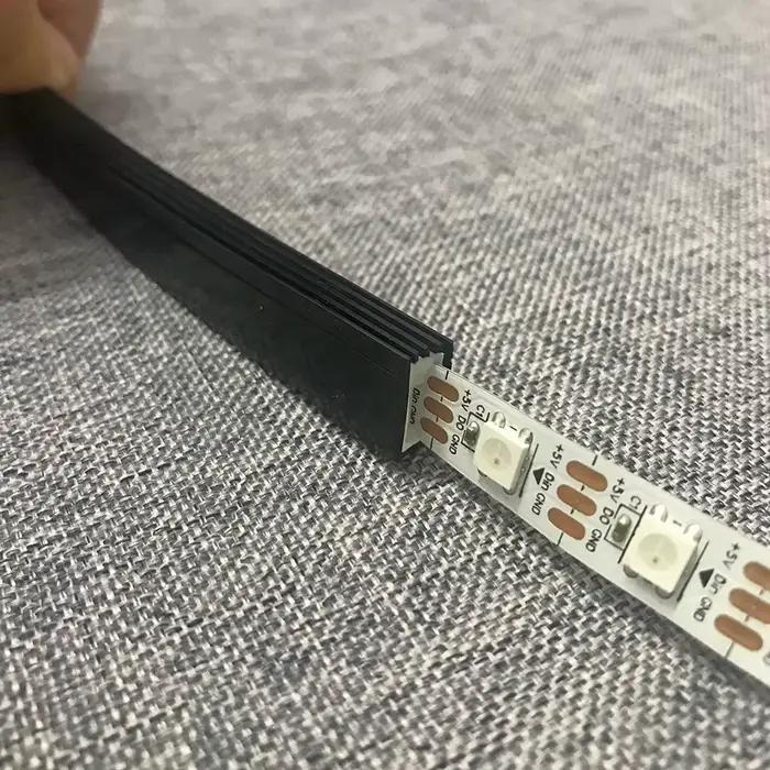 Tube diffuseur en silicone pour bande lumineuse LED de 0,5 à 5 m, anti-éblouissement, flexible, protection flexible, 6x12 IP67 pour bande LED SMD de 8 mm