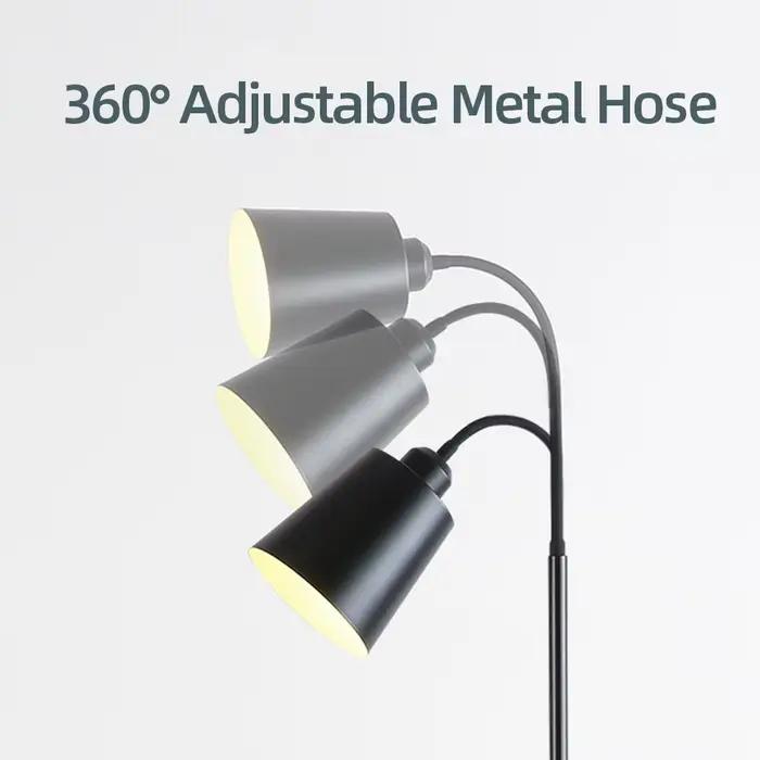 Lampe de chevet sur pied moderne réglable avec abat-jour LED pour chambre chevet canapé éclairage variable occasions spéciales