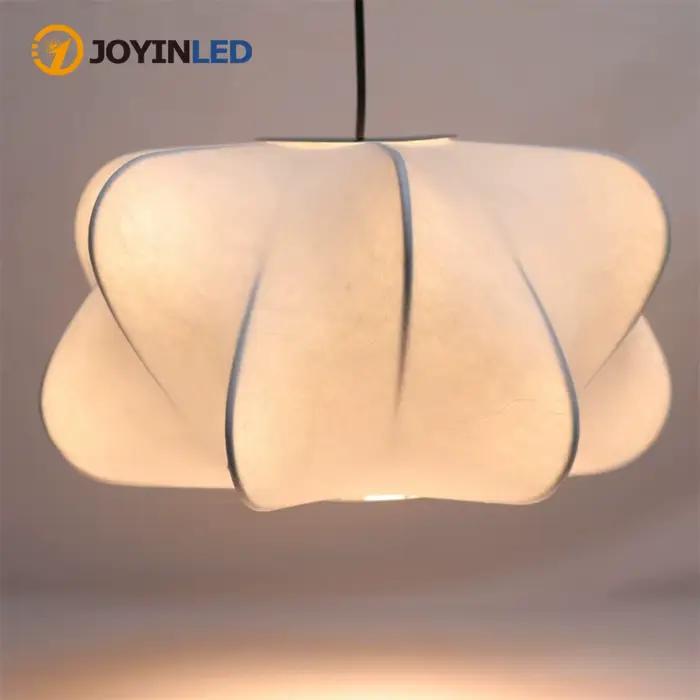 JOYINLED moderne tissu blanc lanterne plafonnier abat-jour en soie ferme plafonnier pour salon chambre salle à manger