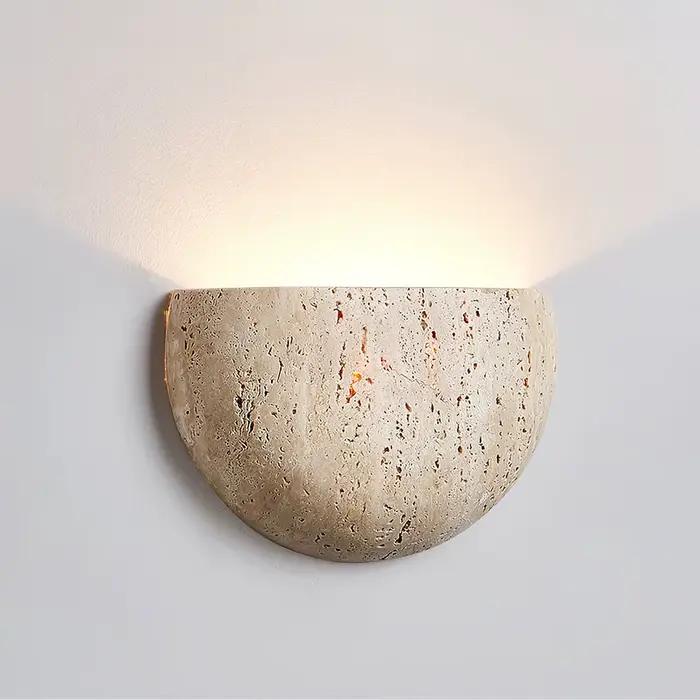 Japonais jaune travertin mur LED lumière Caver pierre applique murale lampe pour couloir chevet salon escalier couloir porche