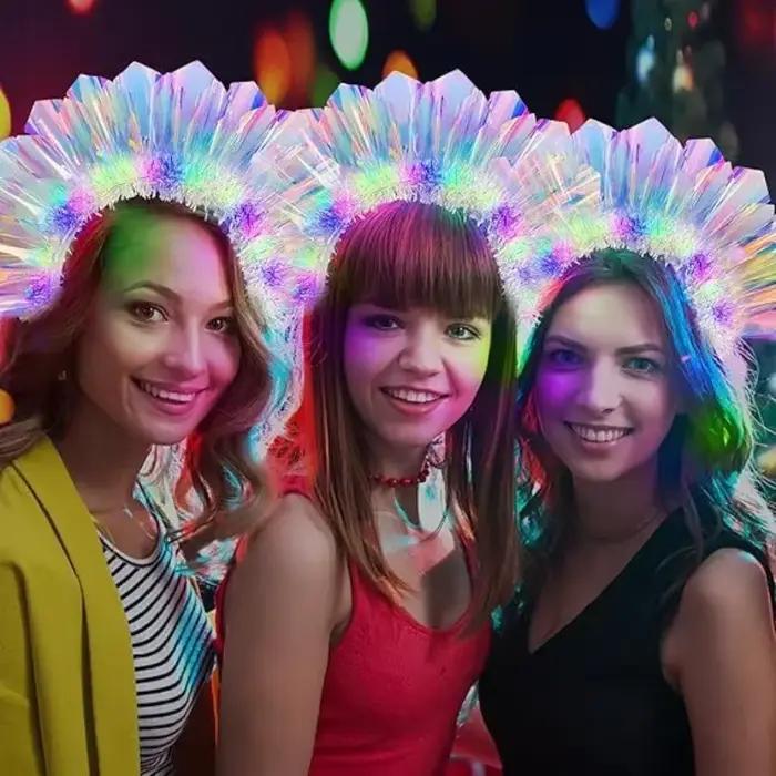 Bandeau Laser lumineux, cerceau pour cheveux, accessoires de fête LED colorés pour Halloween, spectacle sur scène de noël, cadeau de décoration