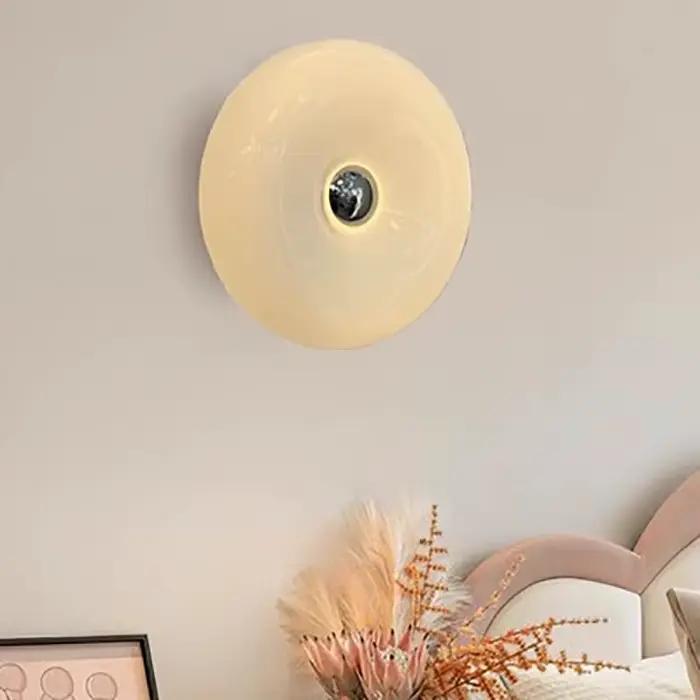 Appliques murales LED nordiques en verre, lampe d'ambiance Donut pour chambre à coucher, chevet, couloir, interrupteur tactile, luminaire décoratif d'intérieur pour la maison