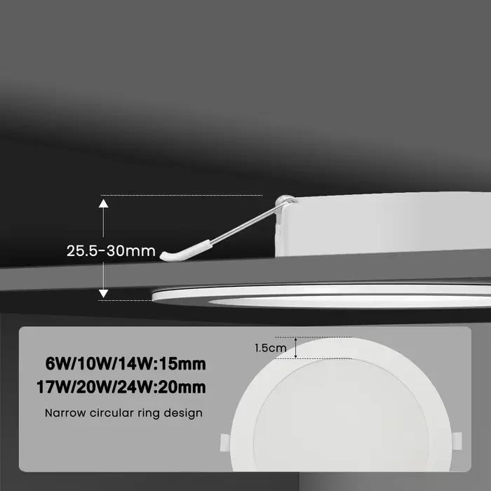 Spot Lumineux LED Encastrable Rond pour le Plafond, Éclairage d'NikDomestique, 110V, 230V, 3000K, 4000K, 6000K, 10W, 24W, Lot de 2 Pièces