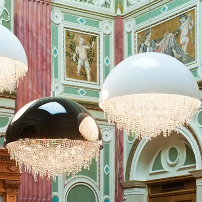 Plafonnier LED circulaire en cristal de luxe, ampoules G9, éclairage d'intérieur, luminaire décoratif de plafond, idéal pour un salon, une villa ou une salle à manger, design Milan