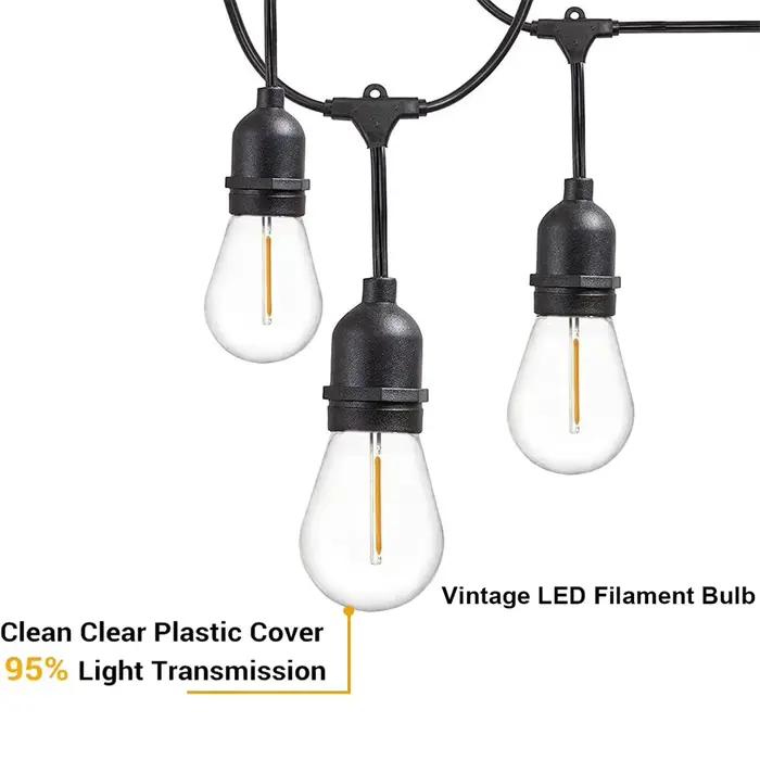 Nouvelle Ampoule LED à Filament S14 E27 2026, 1W 2W Blanc Chaud, 5V 24V 110V 220V, Couverture PC Étanche pour Guirlandes et Lumières de Jardin Extérieures