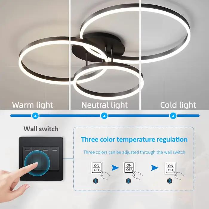 Jelena Simple Led plafonnier anneau rond cercle salon appartement plafond lustres maison intérieur décor éclairage lampe