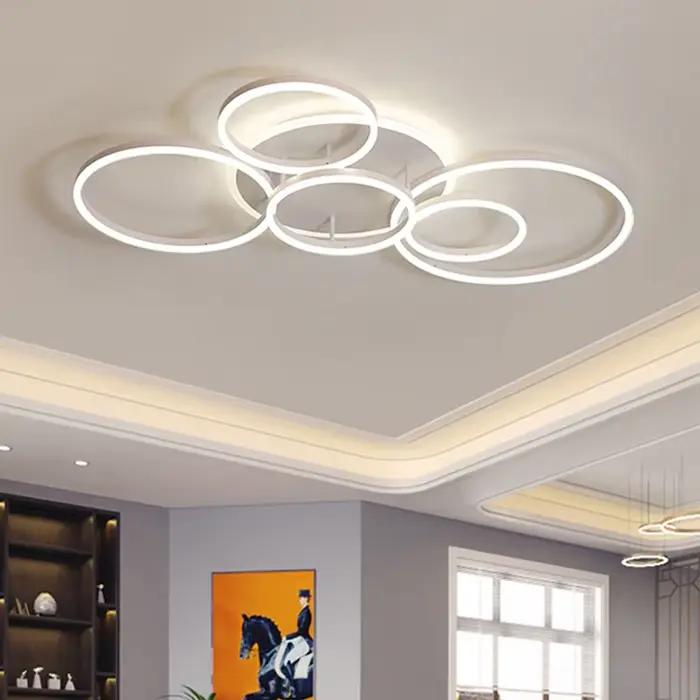 Lampe suspendue LED moderne noire et dorée