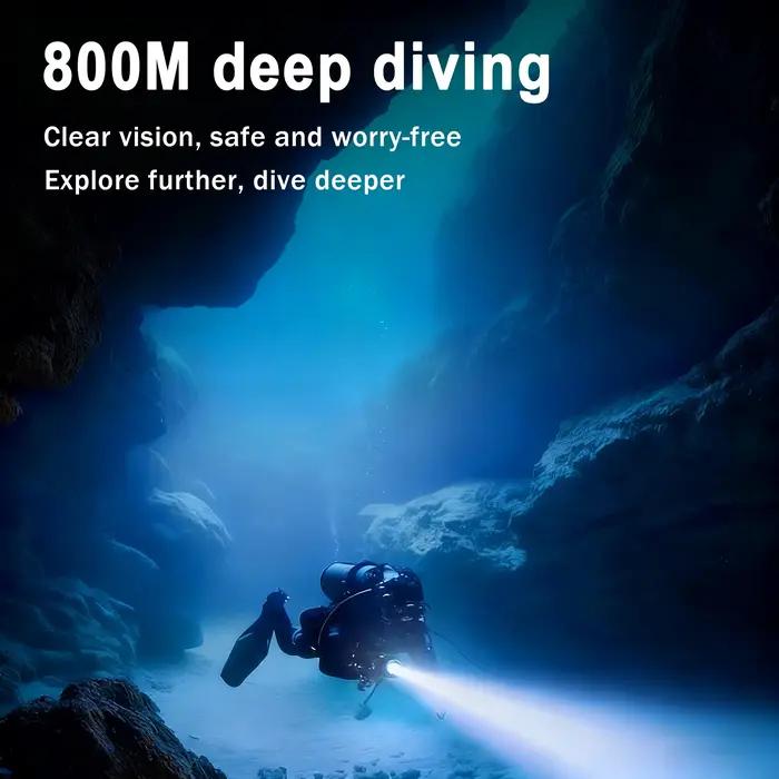 Lampe de poche de plongée LED professionnelle 10000LM torche tactique IPX8 lanterne sous-marine étanche plongée sous-marine 800M lampe puissante
