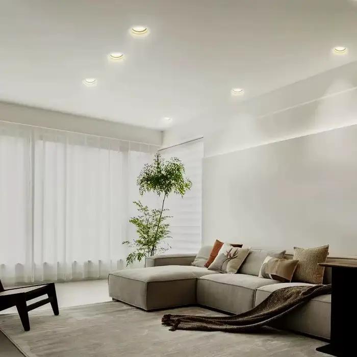 Spot LED encastré en plâtre sans lampe principale, pour plafond, salon, usage domestique, anti-éblouissement, rond ou carré, downlight