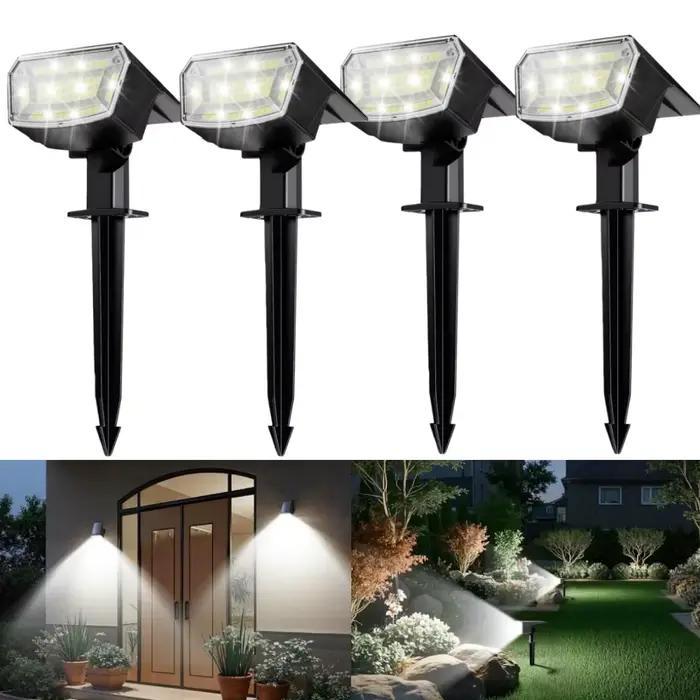 Spots solaires extérieurs 59LED 2 en 1 projecteurs de paysage solaire IP65 étanche lampes murales d'inondation à énergie