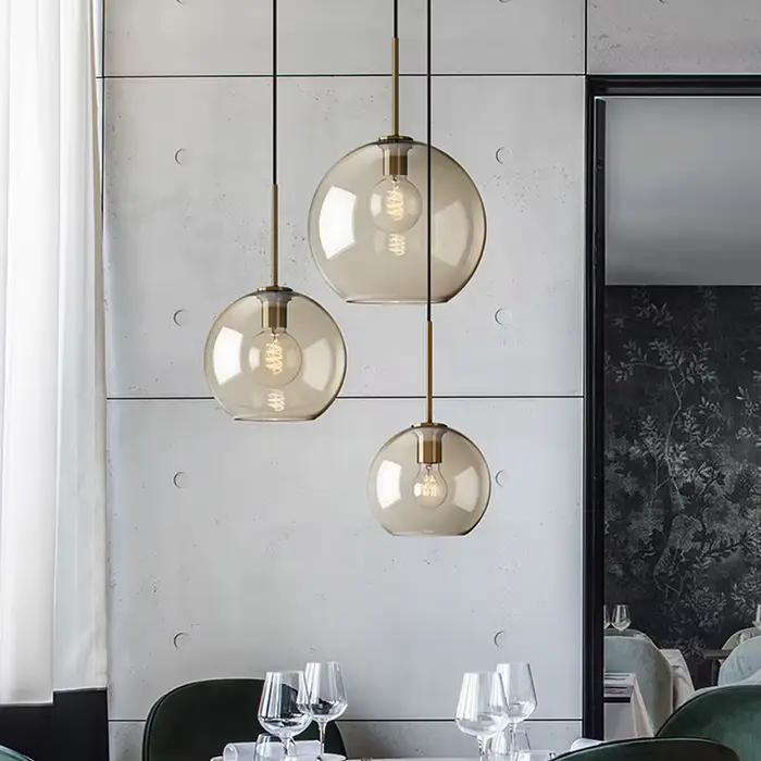 Lampe LED Suspendue en Verre au Design Nordique
