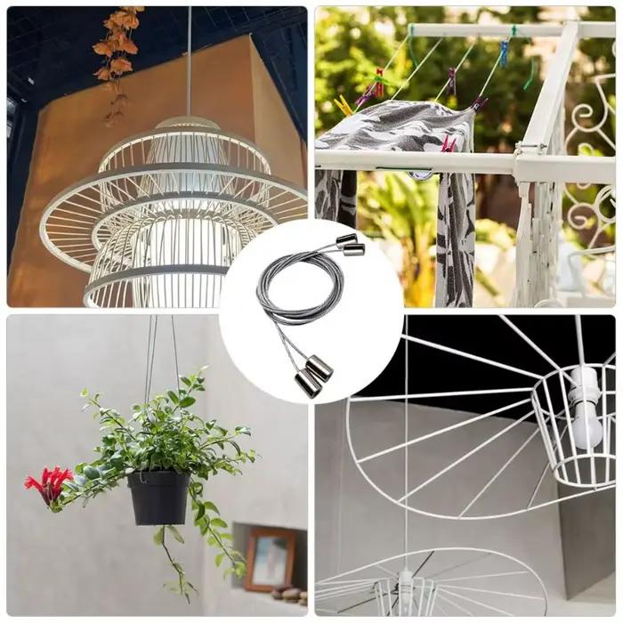 1/10 Sets Kit de suspension réglable avec câble en acier pour panneaux LED, luminaires de plafond et décoration intérieure
