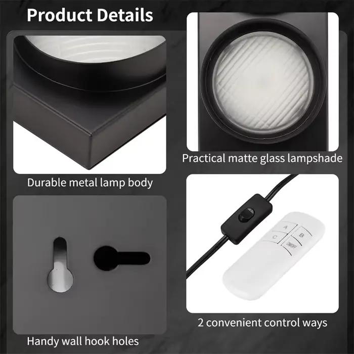Feu de circulation applique murale 15W noir mur LED lumière télécommande éclairage Vintage lumières Bar Restaurant chambre décoration lampes