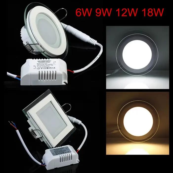 Spot Lumineux LED Encastrable en Verre Carré ou Rond