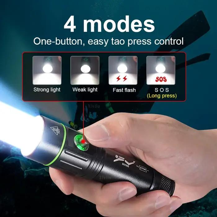 Lampe de poche de plongée LED professionnelle 10000LM torche tactique IPX8 lanterne sous-marine étanche plongée sous-marine 800M lampe puissante