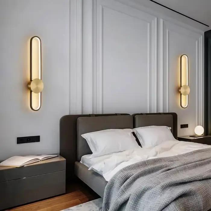 Applique moderne LED longue applique murale pour chambre salon Surface monté fond chambre décor luminaire mural